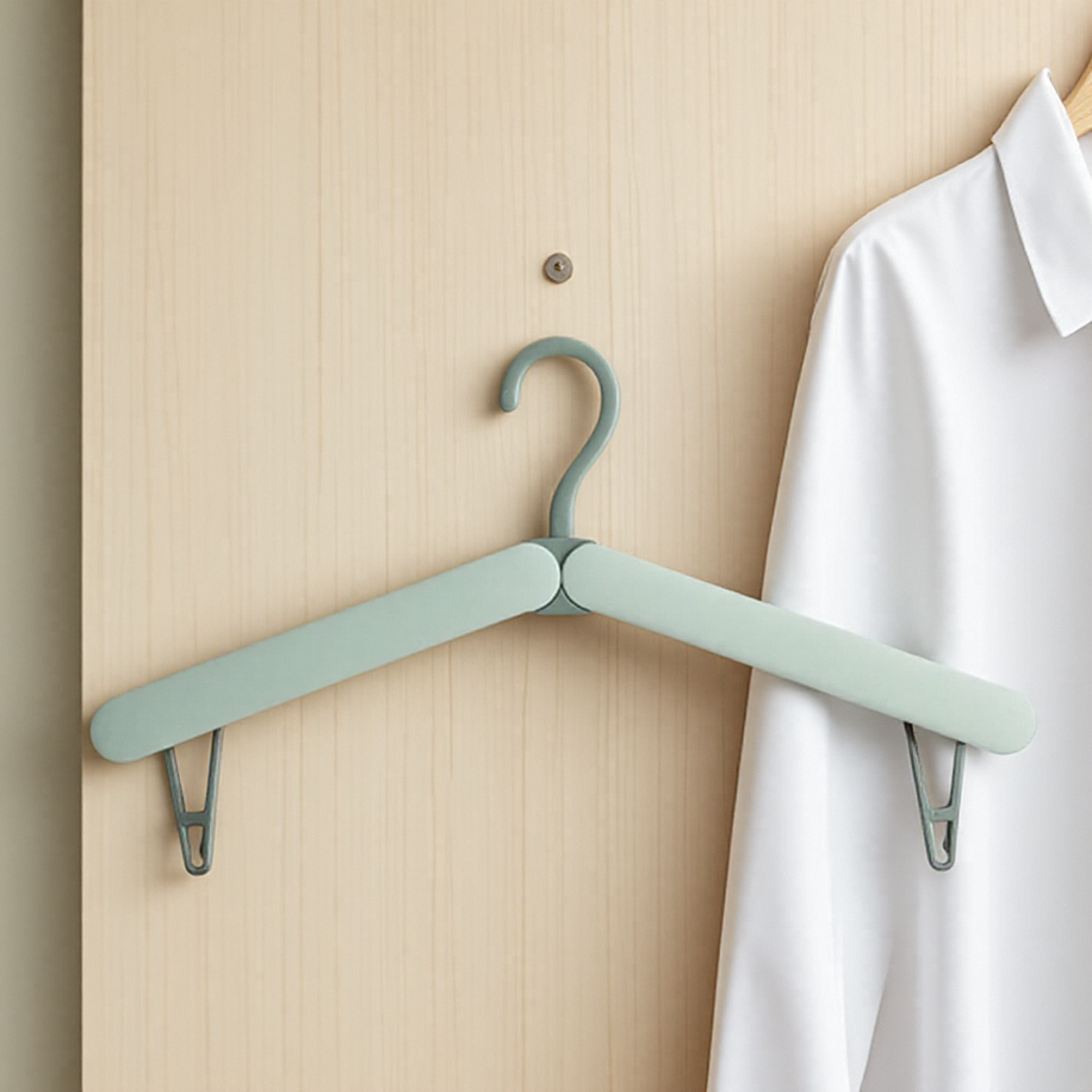 Mini Folding Clothes Rack Portable Telescopic Drying Rack for Travel Household No Trace Hanging Clothes Storage Solution: green