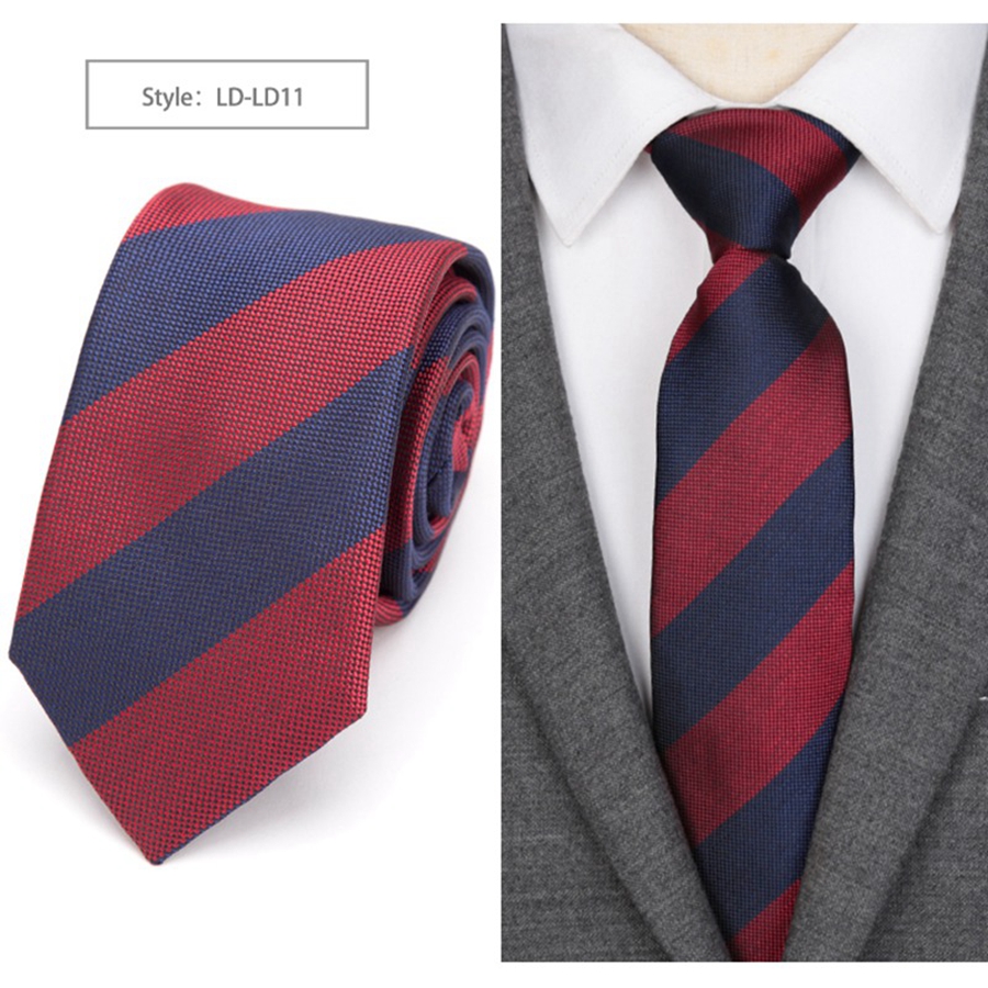 Cravate à rayures slim 6cm, Style anglais, JACQUARD tissé, à la pour hommes