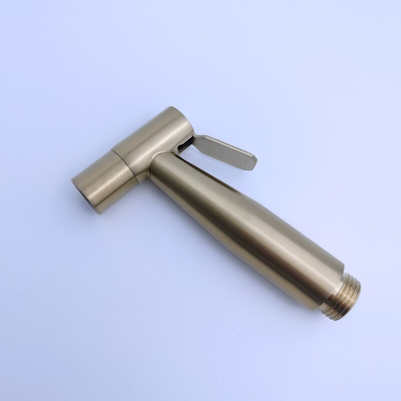 Bidet Shattaff Wc Schoonmaken Abs Sproeier Set Geborsteld Goud Met Rvs/Pvc Slang Plastic Houder Hoge Druk