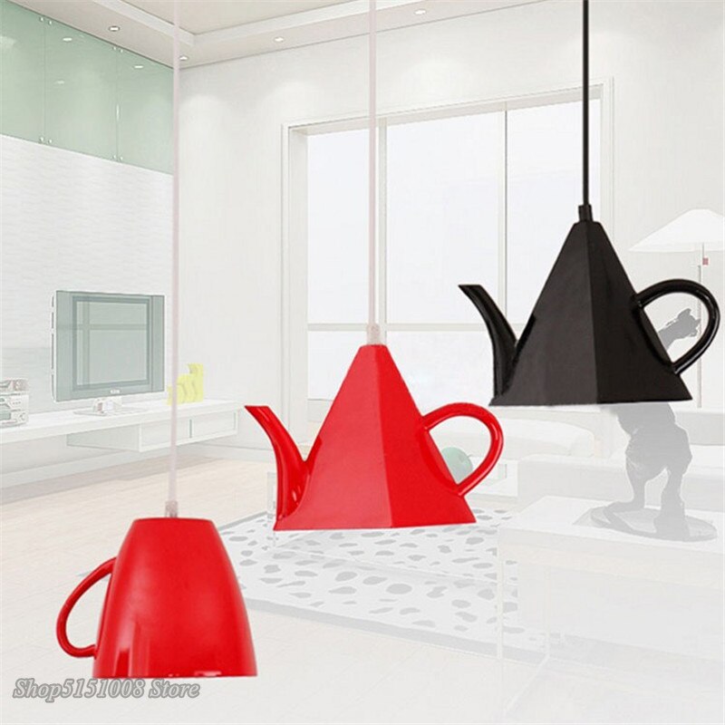 Moderne résine théière pendentif lumières thé tasse suspension lampe cuisine barre/café suspension lampe pour salle à manger décor éclairage Fixturess
