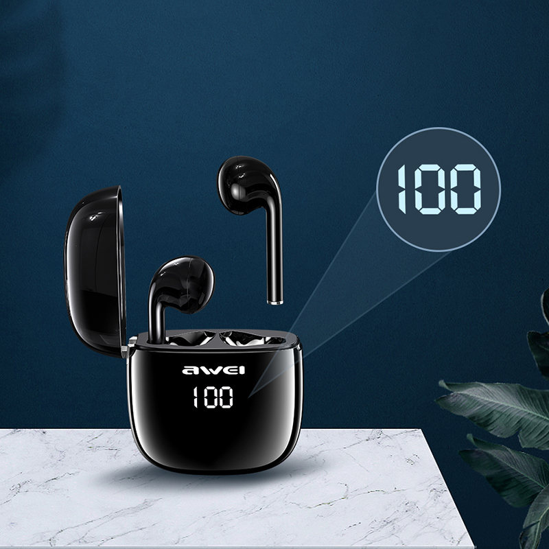 Awei T28P słuchawki douszne z wyświetlaczem dousznym Bluetooth słuchawki bezprzewodowe słuchawki douszne z mikrofonem do iPhone Hauwei Xiaomi