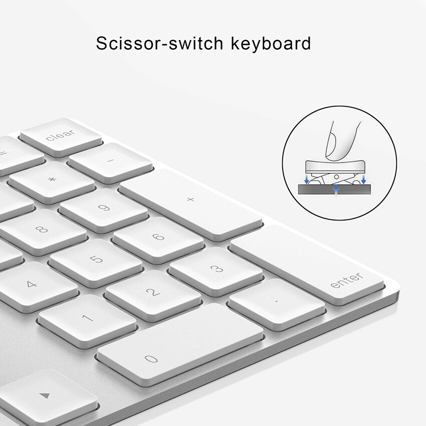 Bluetooth-compatible Keyboard, 34Keys Mini Foldable Wireless Keyboard, Durable Aluminum Alloy Housing, for iOS Android, Windows