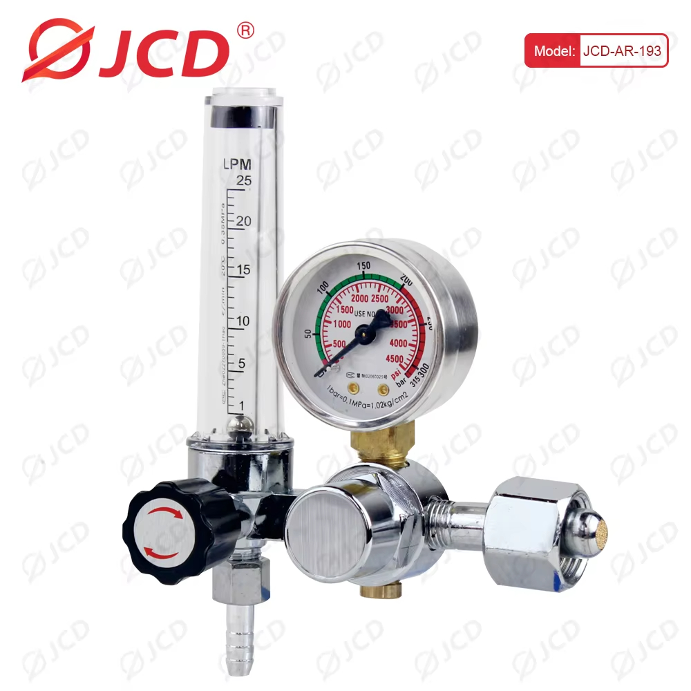 QHTITEC Tig Flow Meter Gas Regulator G5/8" 0-25Mpa Argon CO2 Mig Flowmeter Welding Weld Gauge Argon Regulator Pressure Reducer