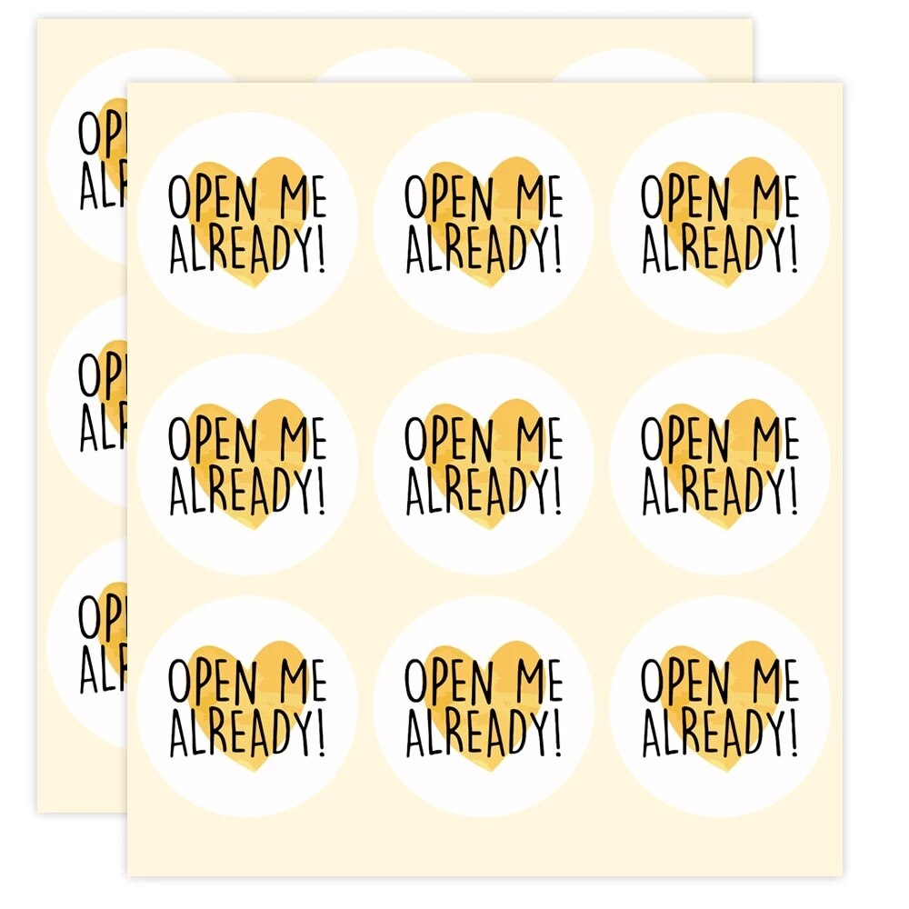500Pcs/Roll Open Me Already Stickers Round Labels Thanks Your Order Package Decoration Envelope Sealing Stationery Sticker: 100pcs-1.5inch