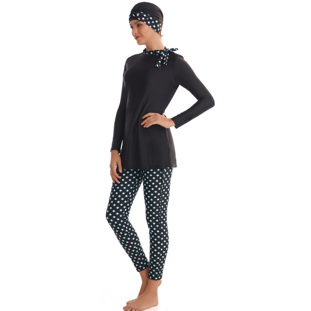 Burkinis Muslim Swimwear Modest swim wear women Swimsuit Patchwork Long Sleeve Islamic Swimsuit hijab