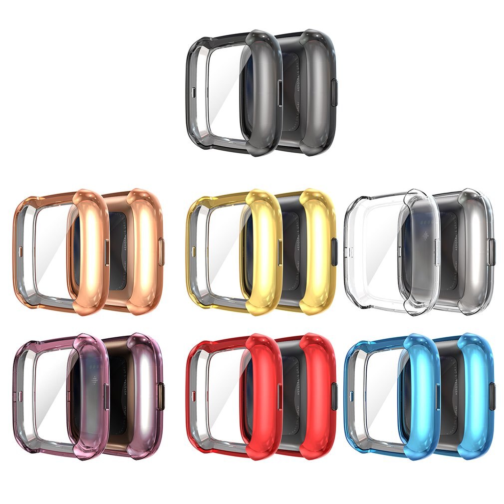 Soft Tpu Case Voor Fitbit Versa Band Waterdicht Horloge Shell Cover Screen 8 Kleur Protector Smart Horloge