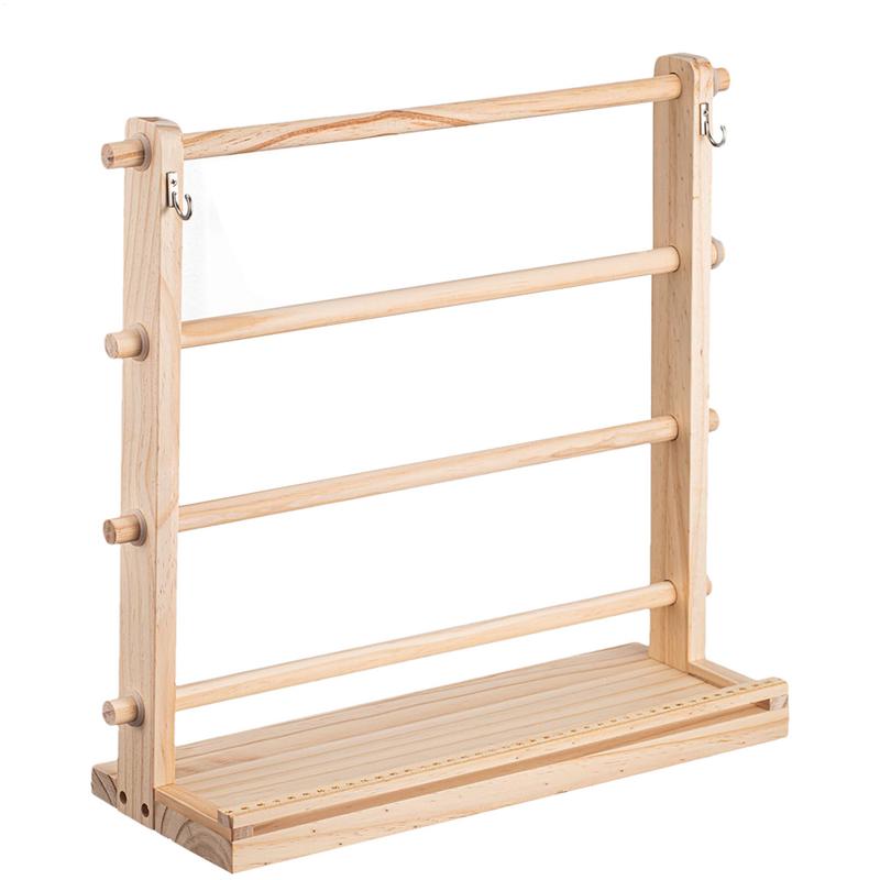 Lintorganisator 4-laags houten lintrek Opslag Display Plank Craft Lintstandaard voor ambachtelijke kamer Bloemenwinkel Taartwinkel