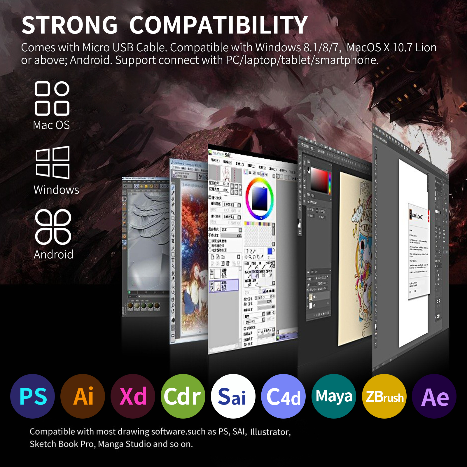 10moons T503 Digital Art Graphics Drawing Tablet 6 x3.9 inches Ultralight Art Creation Sketch OTG for Drawing Designing