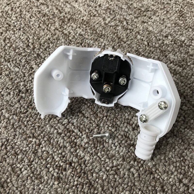 EU European AC Electrical Power Schuko CE Rewireable Plug Male Sockets Outlets Adaptor Adapter Extension Cord Connector