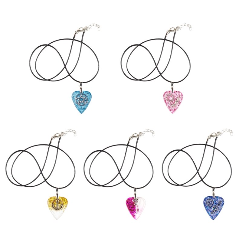 M5TC – collier de médiator de guitare, hommes et femmes, guitariste de musiciens pour mari et petit ami, en résine, pendentif de guitare, de bijoux