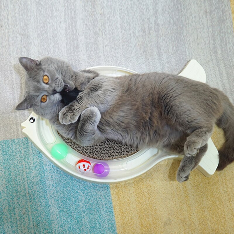 Cat Toy Fish-shaped Cat Scratch Board Spring Rat Colorful Rolling Ball Cat Paradise Liberation Cat Nature Reduce Cat loneliness
