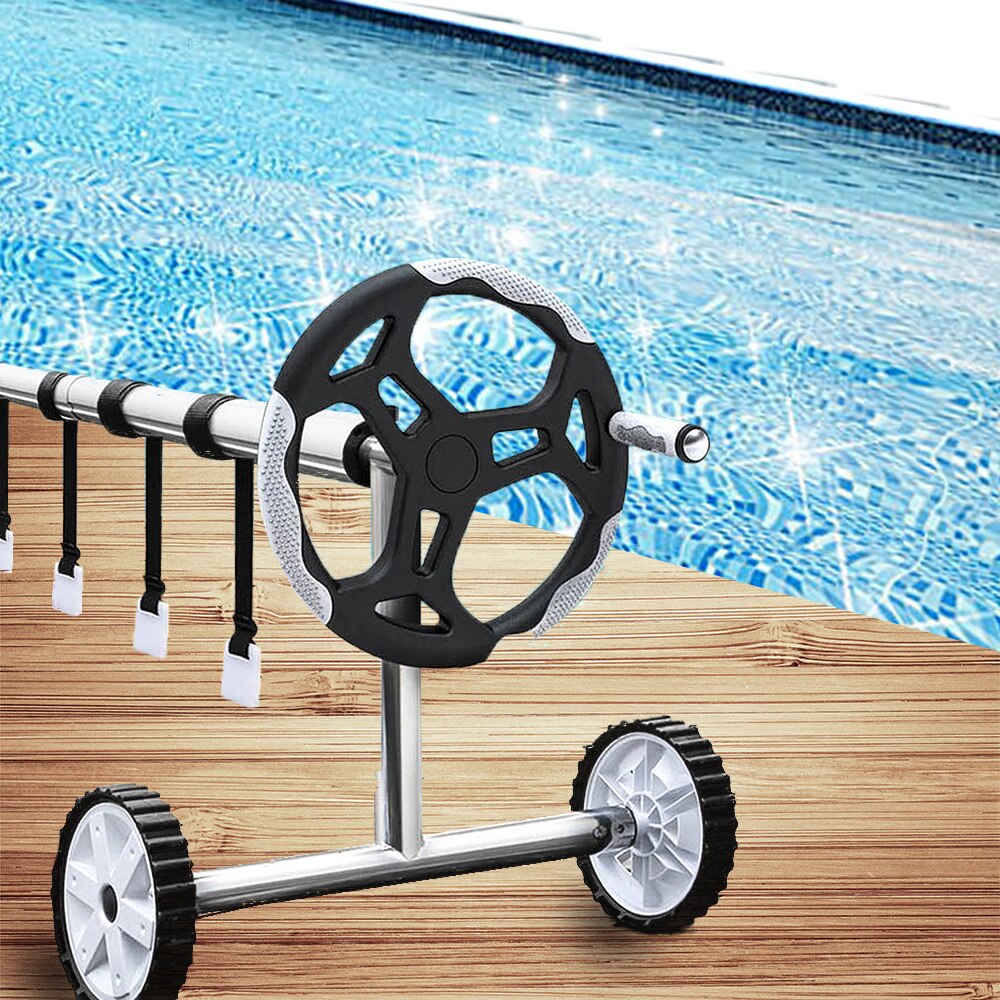 Pool dækning rulle vedhæftning sol tæppe stropper kit universel pool stropping kit til pool sol dækning hjul tilbehør