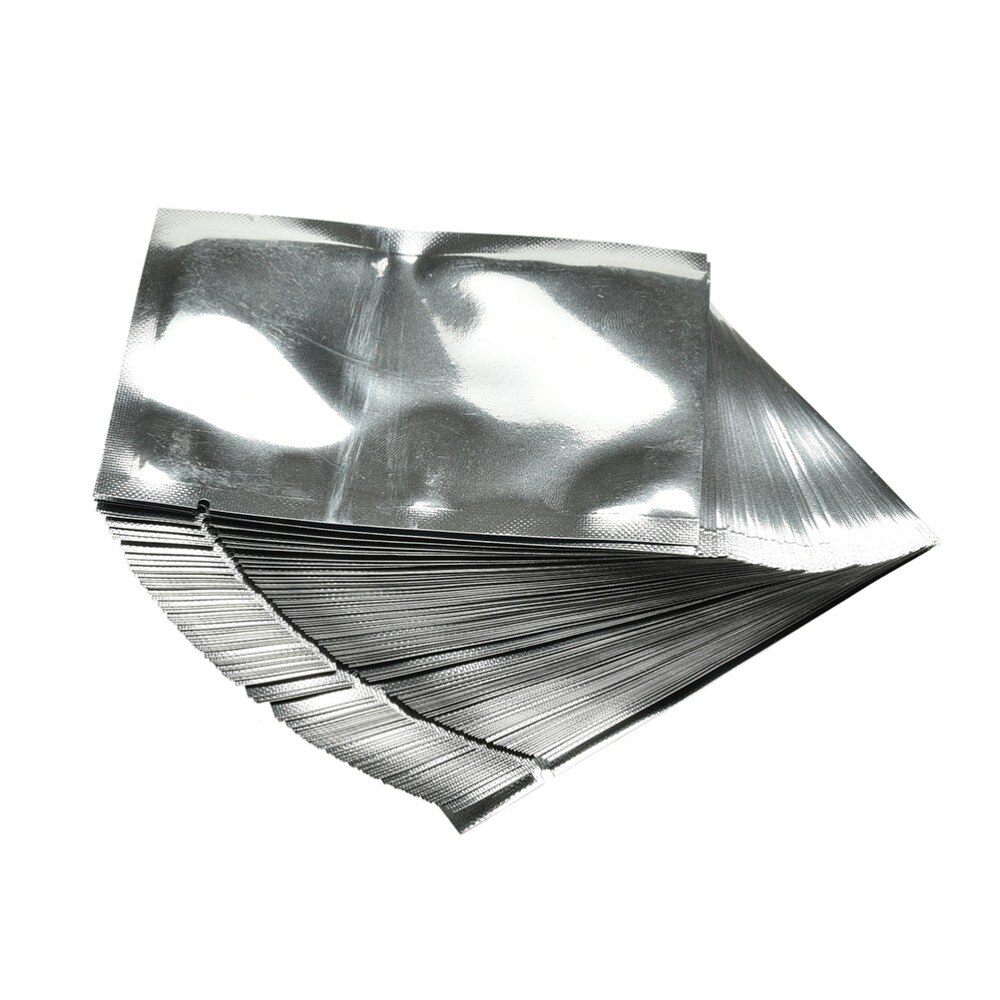 100 Stks/partij Mylar Zak Vacuüm Zakken Zilver Aluminiumfolie Zak Zakje Voor Voedsel Opslag Aluminium Vlakke Zakken 3 Maten