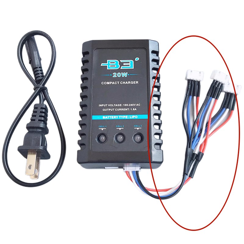 3 In 1 Plug Adapter 7.4V 11.1V 2S 3S Lipo Batterij Opladen Parallelle Lijn Kabel voor B3 Balanslader RC Model Boot Auto Vliegtuig