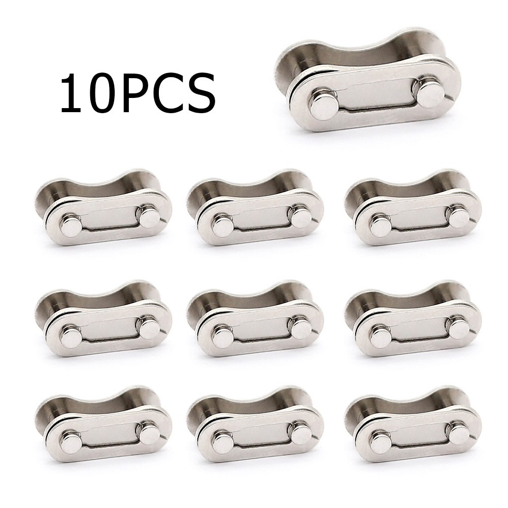 10pcs Bicycle Chain Master Link 1/2 X 1/8 Steel Single Speed Quick Chain Master Links Connector Bike Accessories