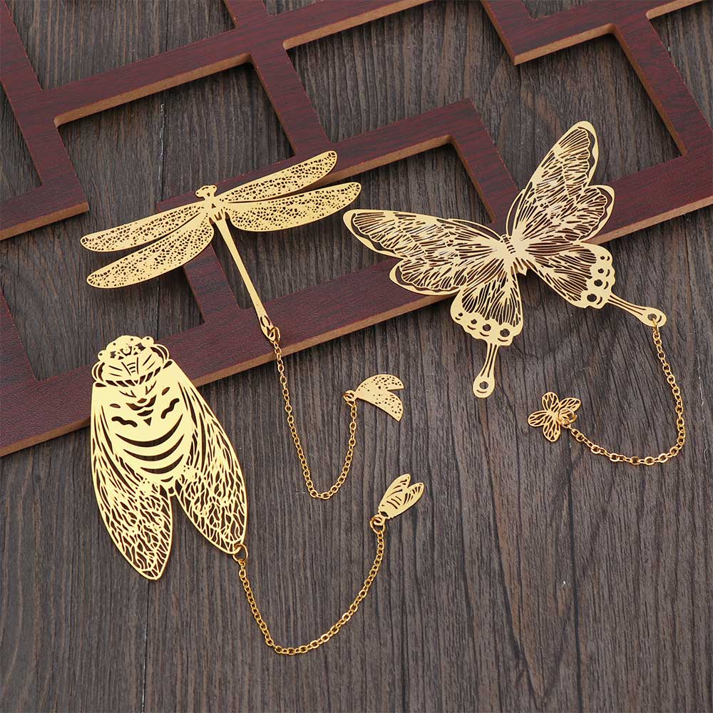 Chinese Style Metal Hollow Brass Bookmark Lotus Lotus Leaf Bookmark Stationery Fine Art Accessories
