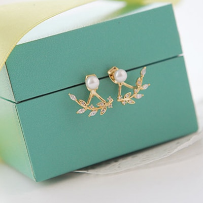 pearl flower 925 sterling silver ladies`stud earrings jewelry birthday women