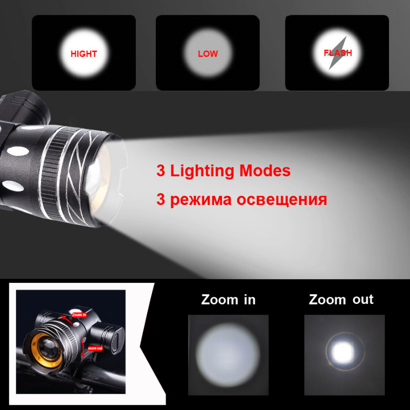 Z30 15000LM T6 LED-licht Fiets/Fiets/Lichtset USB Oplaadbare koplamp/Zaklamp Waterdicht Zoombare fietslamp voor fiets