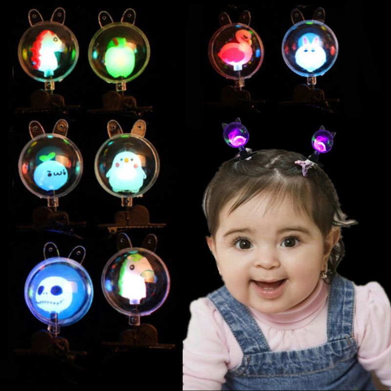 Cartoon Bubble Ligtht Haar Clip Haarspeld Kerst Verjaardag Toy Light Up Party Gunsten Kids Toy