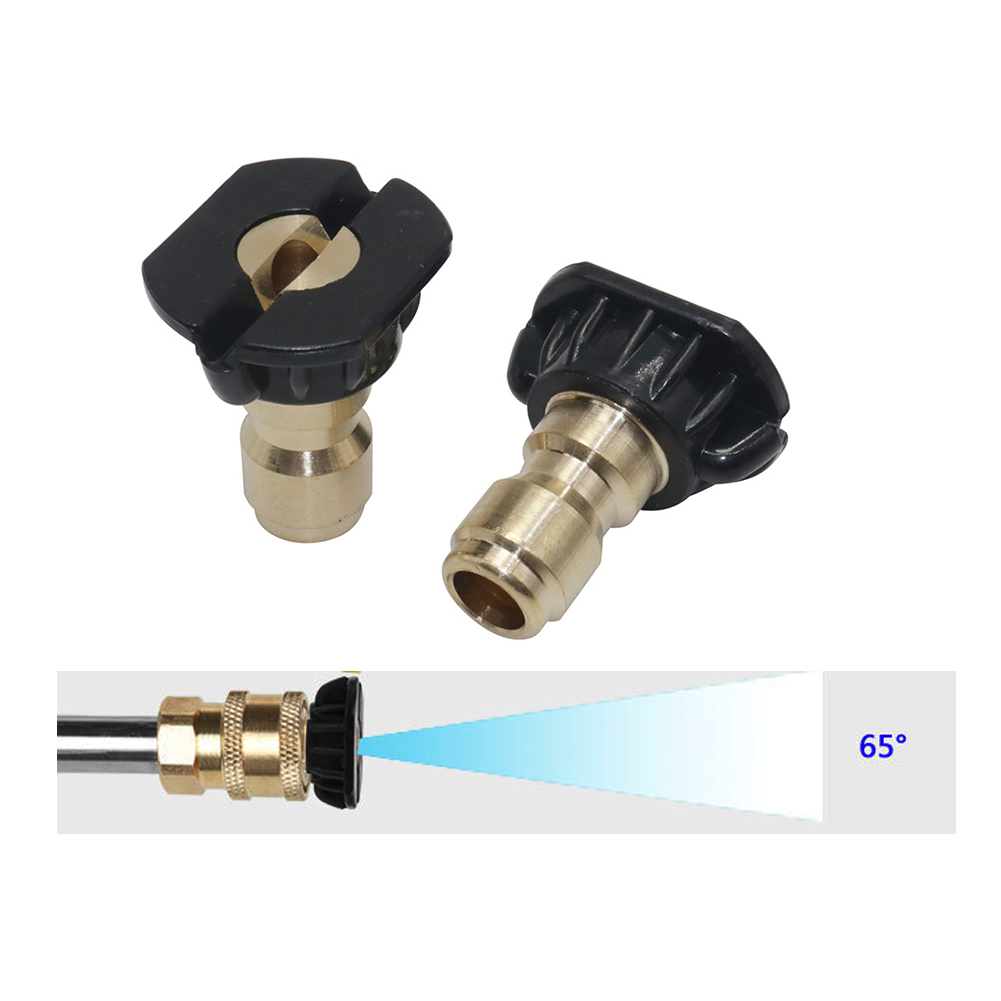 Boquilla de pulverización para lavadora de alta presión, conexión rápida de 1/4 ", 0 15 25 40 65 grados, punta para boquilla de jabón de riego, limpieza de jardín, 1 Uds.: Oro