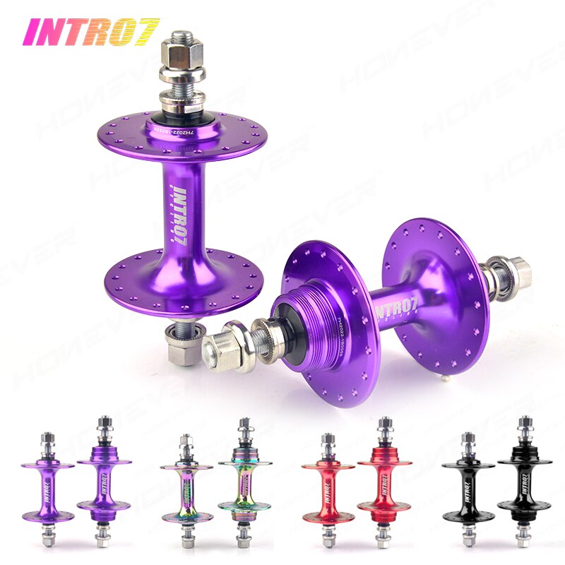 INTRO7 Bicycle Fixed Gear Hubs Front Rear 20H 24H 32 Holes Lightweight Sealed Bearing Fixie Bike Track Hub Bicycle Parts