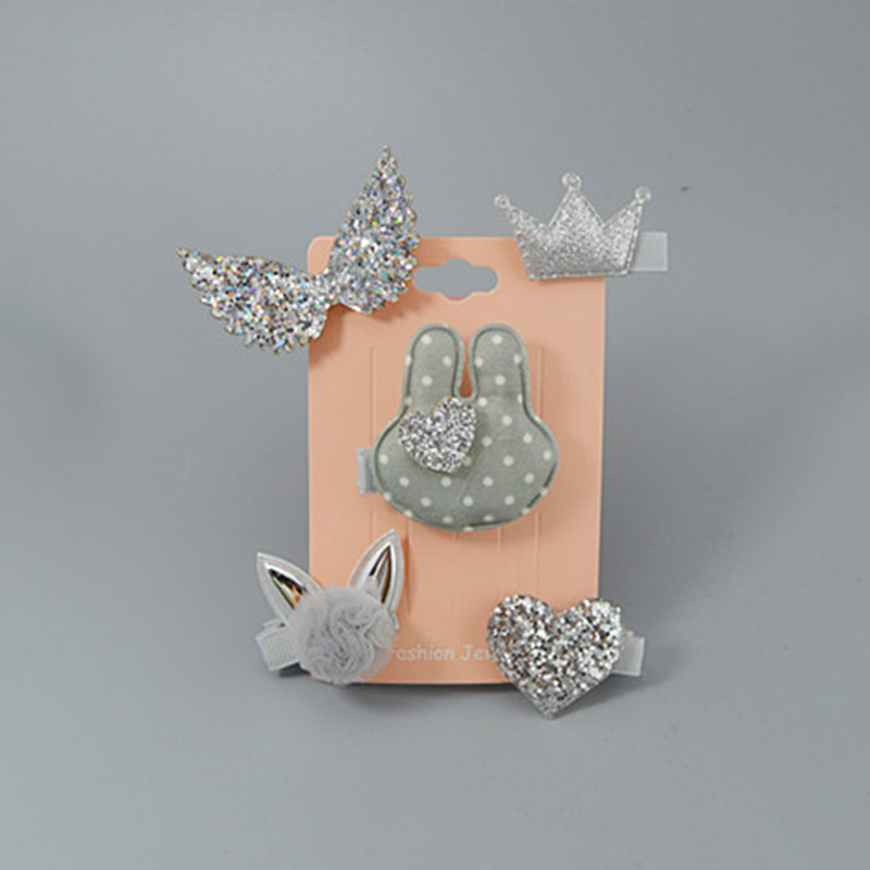 Bear Leader Haarspangen - Cartoon Schleife Kinder Haarclips - Barrette Ornament Zubehör für Mädchen: AZ2078M2 Grau