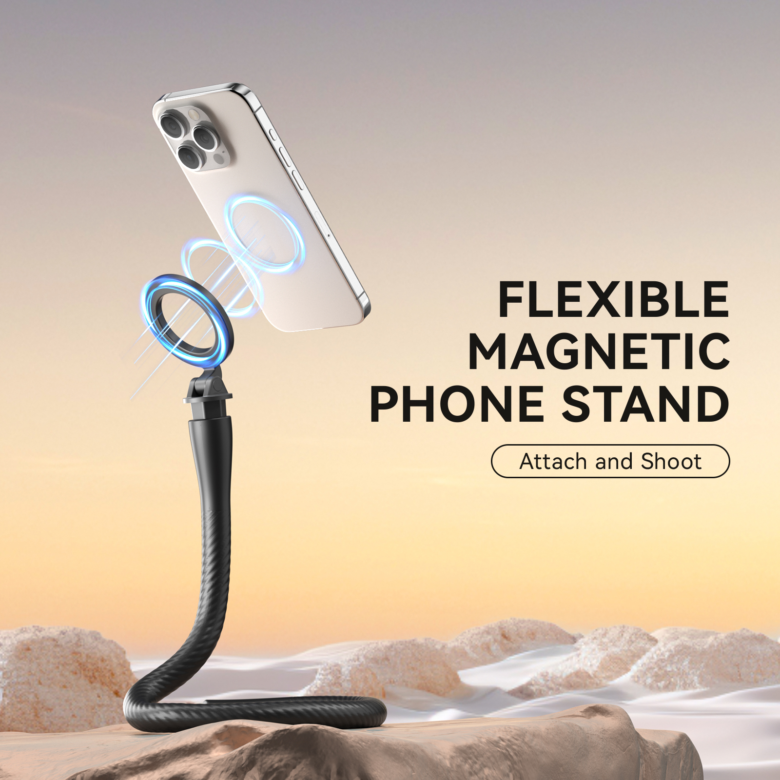 TELESIN Magnetische flexibele telefoonhouder Klem Statiefstandaard Stick Pole Bike Motorcycle Telefoonhouder Stand voor iPhone Android-telefoons