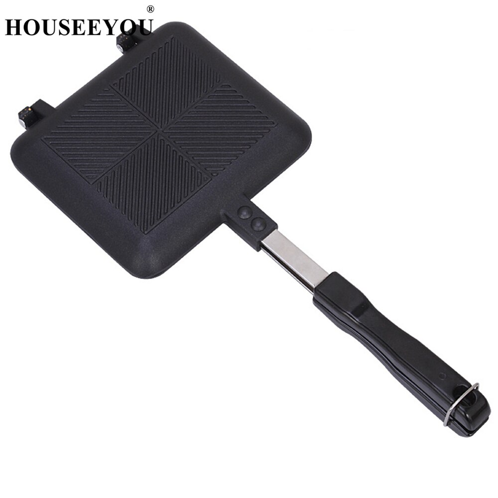 Non Stick Aluminum Frying Pan Sandwich Maker Bread Toast Breakfast Machine Waffle Pancake Baking Barbecue Oven Grill Gas Cooker