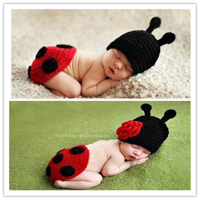 Hand-woven neonatal beetle clothes Baby boy and girl + crochet for hip to urinate brim hat