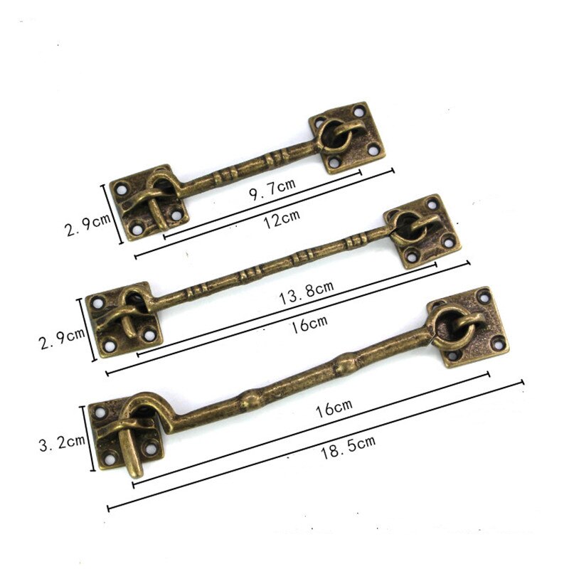 Antique Window Stay Holder Brass Chinese Window Hasp Hook Copper Wind Brace Cabin Support Cabinet Closet Close Buckle Catch