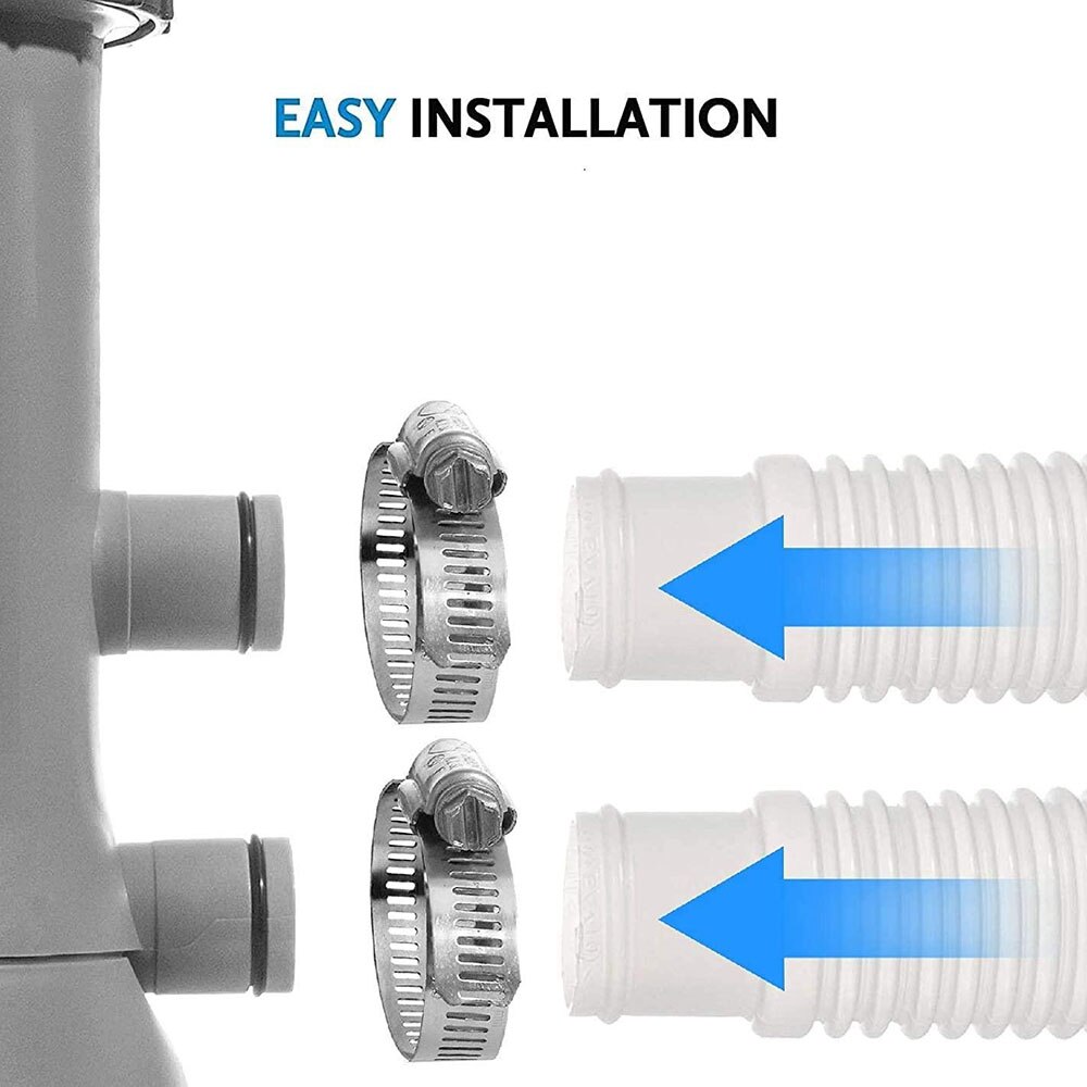 1*Hose 2*Clamps 1.25 Inch Diameter Accessory Swimming Pool Pump Replacement Hose 59 Inch Long