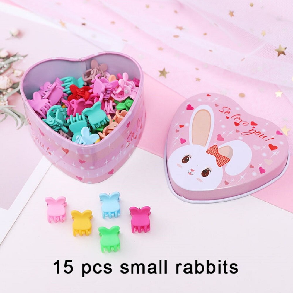 15 unids/set niñas lindo colorido de dibujos animados pequeño pelo garras niños encantadores diadema pinzas para el pelo de de los Niños Accesorios para el pelo: little rabbit