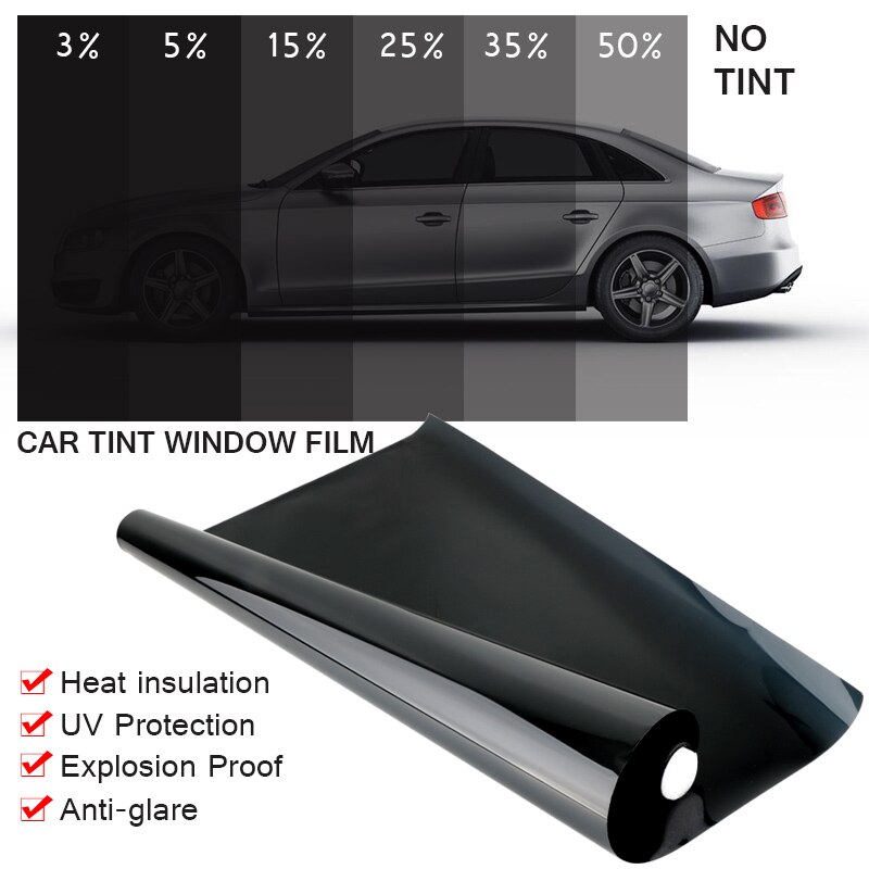 VLT 3% Many size Nano Ceramic solar tint film Car window glass film Adhesive Film Solar Tint UV Rejection film