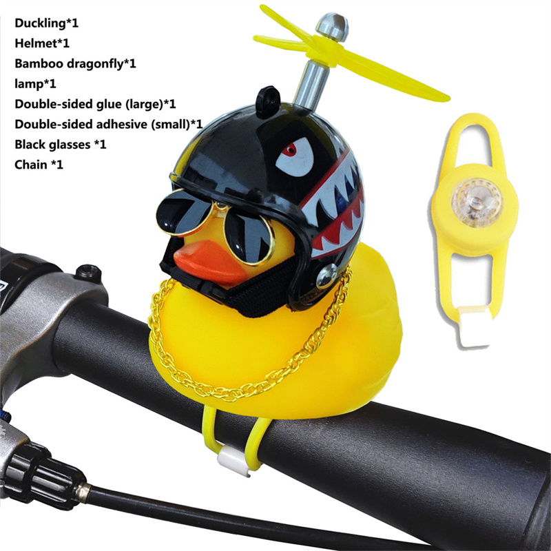 Gele Eend Fietsverlichting Bel Schattige Kleine Stuur Hoorn Lamp voor MTB Racefiets Motorhelm Rijden Fietsen Accessoires speelgoed: YELLOW