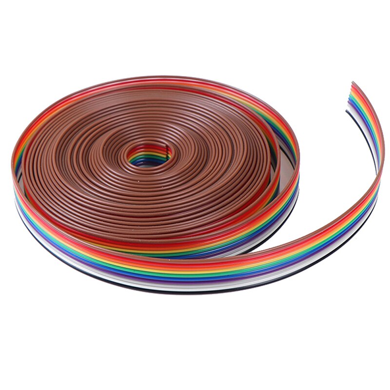5 Meters/partij Lint Kabel 10 Manier Platte Kabel Kleur Rainbow Ribbon Cable Draad Vertind Koperdraad
