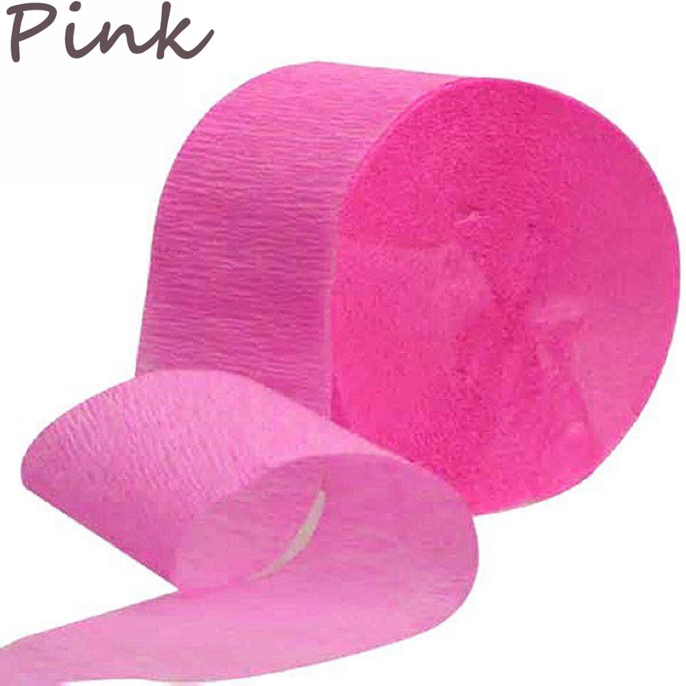 1 Roll 3.5 Cm * 10 M Crinkled Crêpepapier Bloem Wikkelen Diy Scrapbooking Craft Voor Verjaardagsfeestje Festival Kerst decoratie: pink
