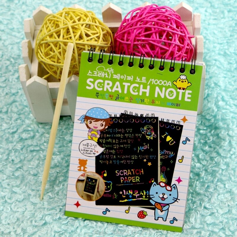 Scratch Note Zwart Karton Creatieve Diy Draw Schets Notities Voor Kid Speelgoed Notebook D08 20