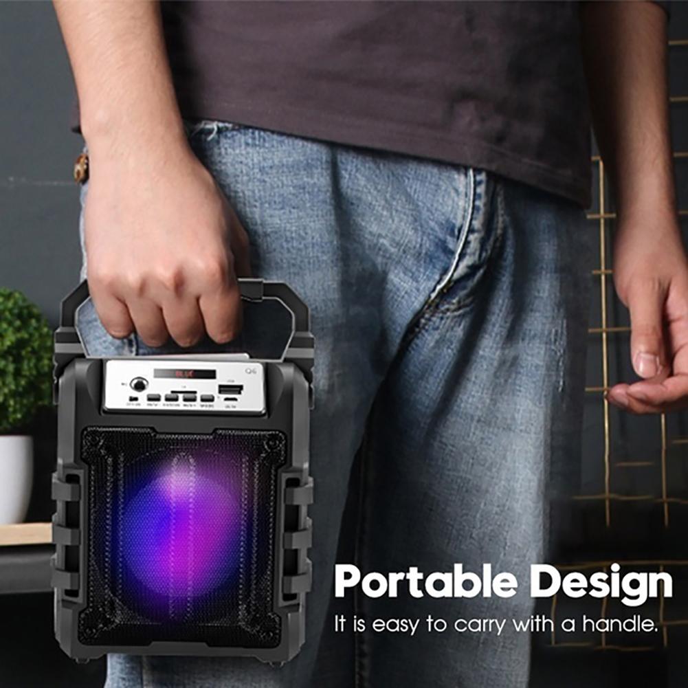 Portable Bluetooth Speaker TF AUX FM Radio Stereo Subwoofer with Microphone