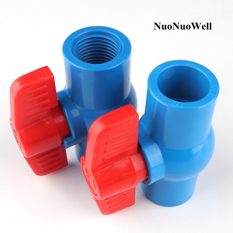 2pcs 20mm PVC Ball Valve 1/2" Female Thread Globe Valve Irrigation Adapter Garden Water Connectors Aquarium Fish Tank Joints