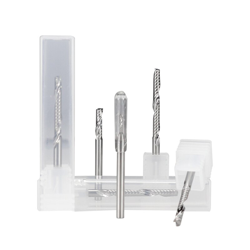 Single Flute End Mill Tungsten Carbide Milling Cutter 4-6mm Shank Router Bit For Aluminum Cutter Drill Bit Spiral Router Bits