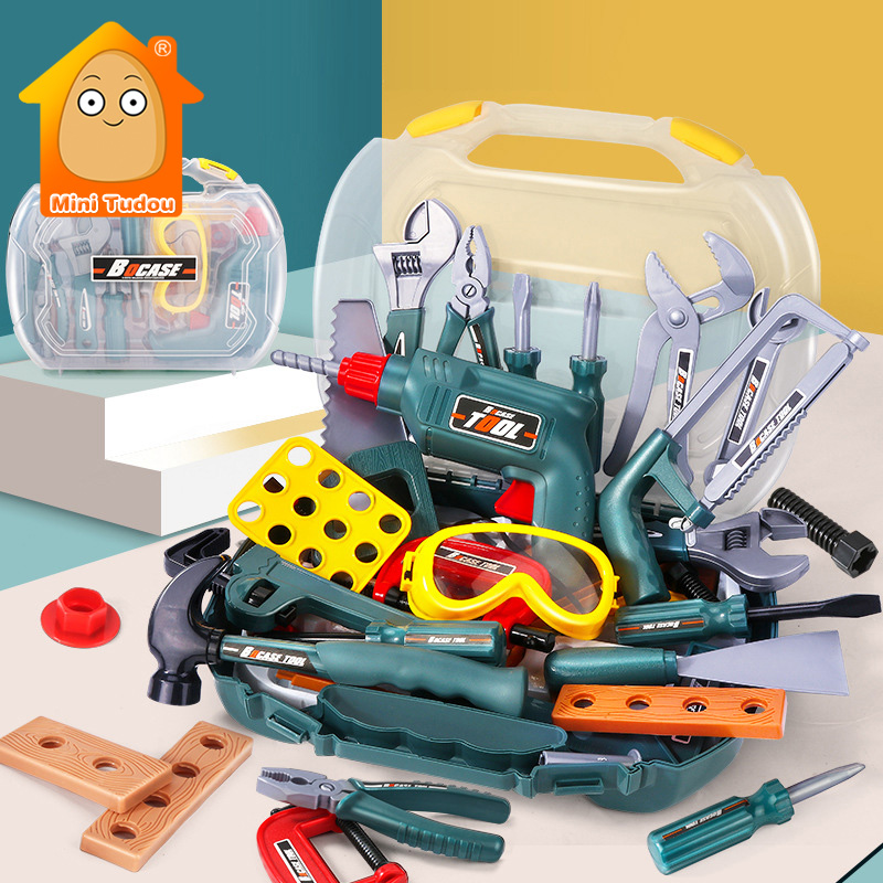Børn simuleringsreparationsværktøjssæt plast foregiver at spille skruetrækker demontering spil læring pædagogisk legetøj til drengepiger