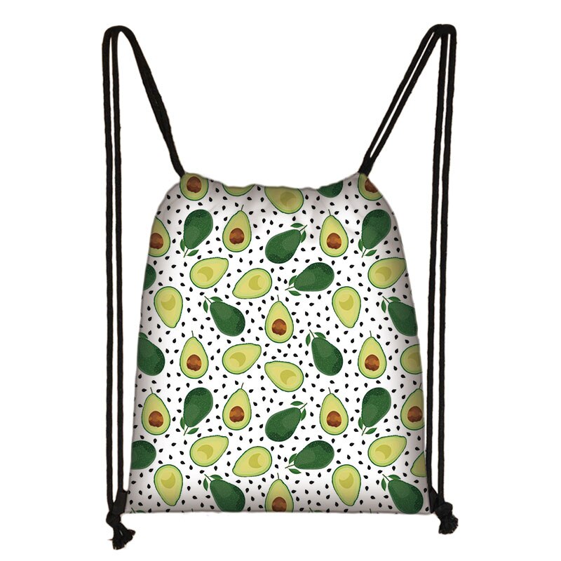 Avocado Lemon Backpack Women Softback plecak Ladies Storage torba ze sznurkiem do podróży dziewczyny Daypack torba na książki uchwyt na buty prezent: skdavocadocw17