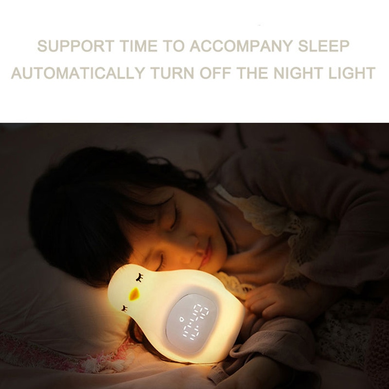 Luminova Smart Penguin Table Alarm Wake Up Clock Electronic Desktop Digital Lamp Multifunctional Hotel Home Decor Bedroom Child
