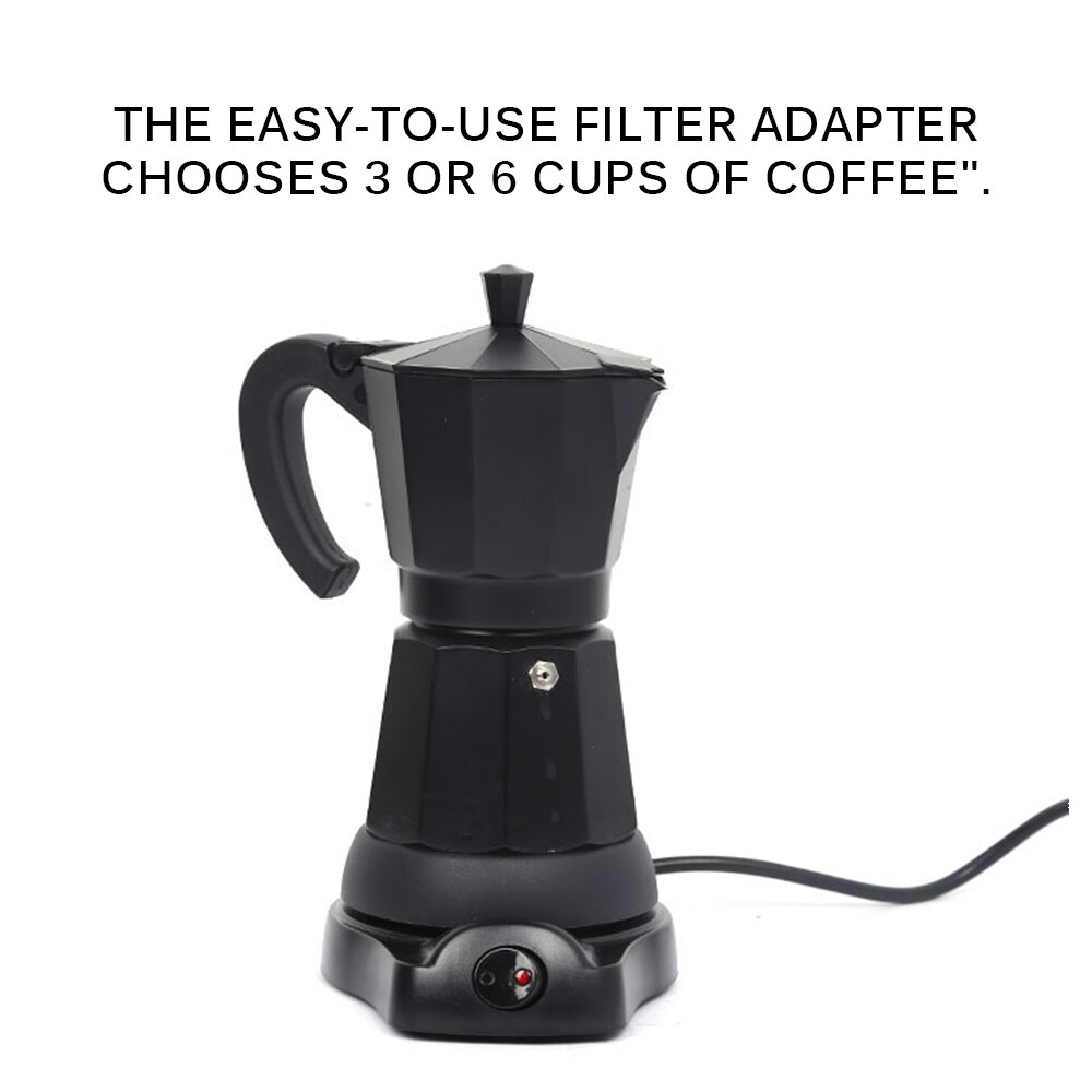300ml Plug-In Coffee Appliance Coffee Pot Espresso Machine Portable Aluminum Electric Mocha Pot