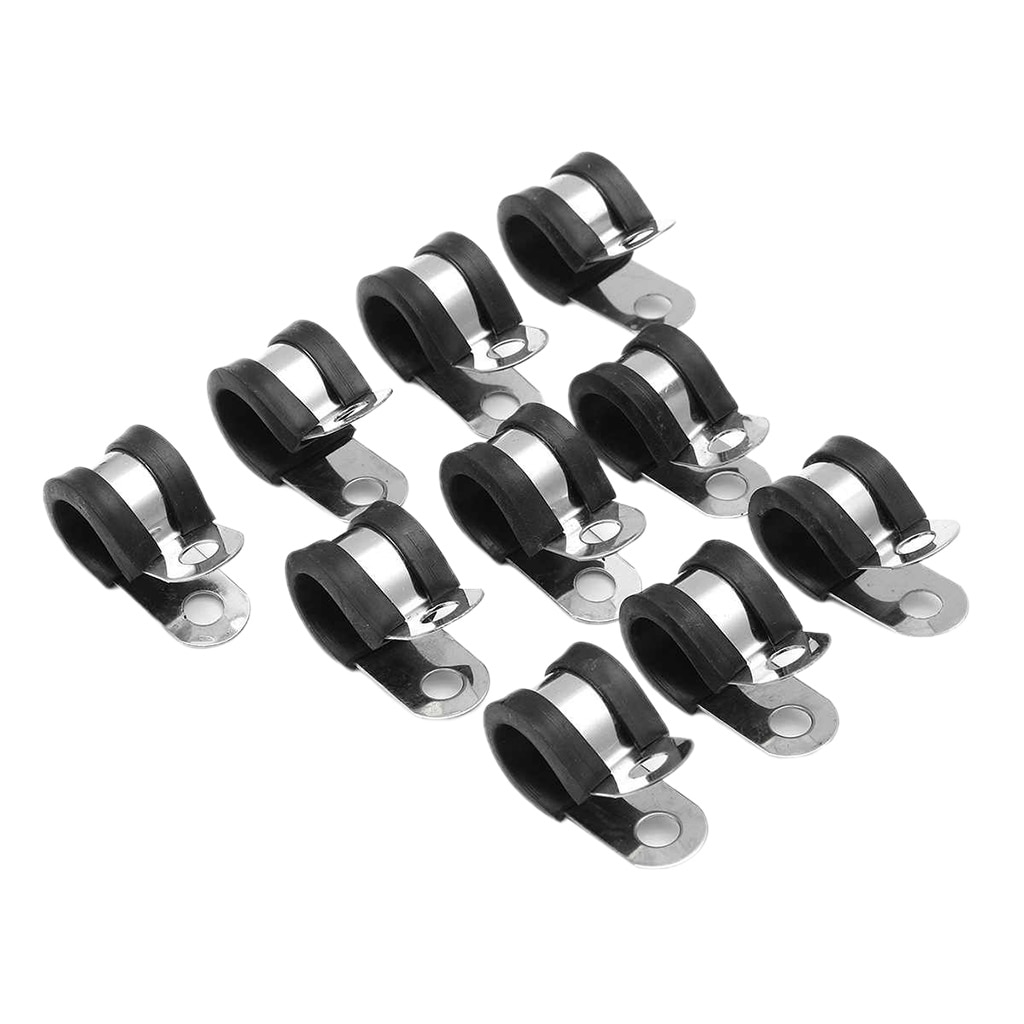 10Pcs 13mm 1/2" P Tube Clips Pipe Line Clamp P Type Marine Grade 13x36mm