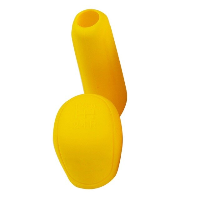 2Pcs Universal Manual Gear Shift Collars Car Silicone Gear Head Shift Knob Cover Handbrake Grip Car Hand Brake Covers Case: Yellow