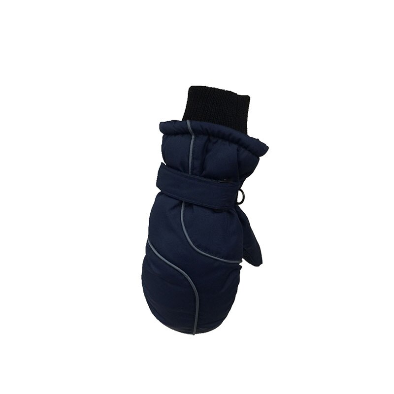 Inverno quente crianças luvas cor sólida bebê menino menina luvas à prova de vento à prova dwindproof água engrossar mais quente crianças esqui ciclismo luvas: navy blue