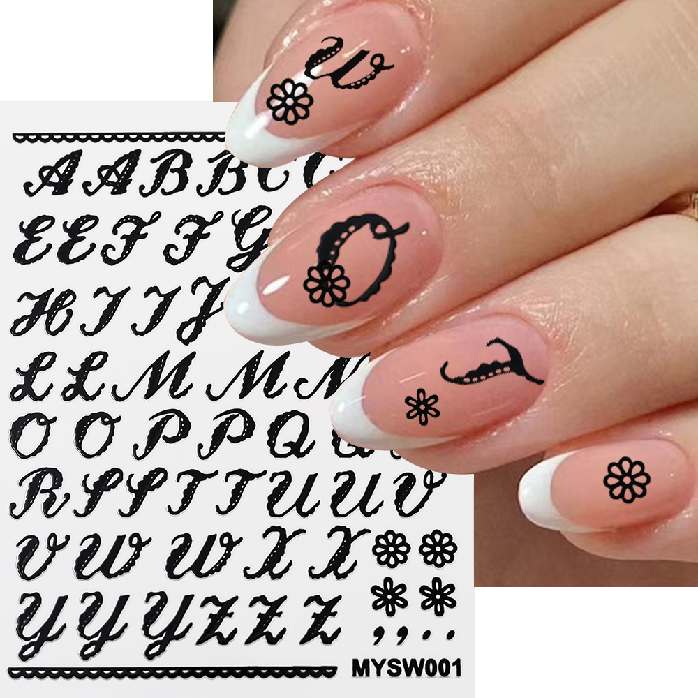 Calcomanías adhesivas con letras en inglés doradas y plateadas, pegatinas 3D metálicas con 26 alfabeto para decoración de uñas, deslizadores de manicura con letras 3D, 1 ud.: Plata