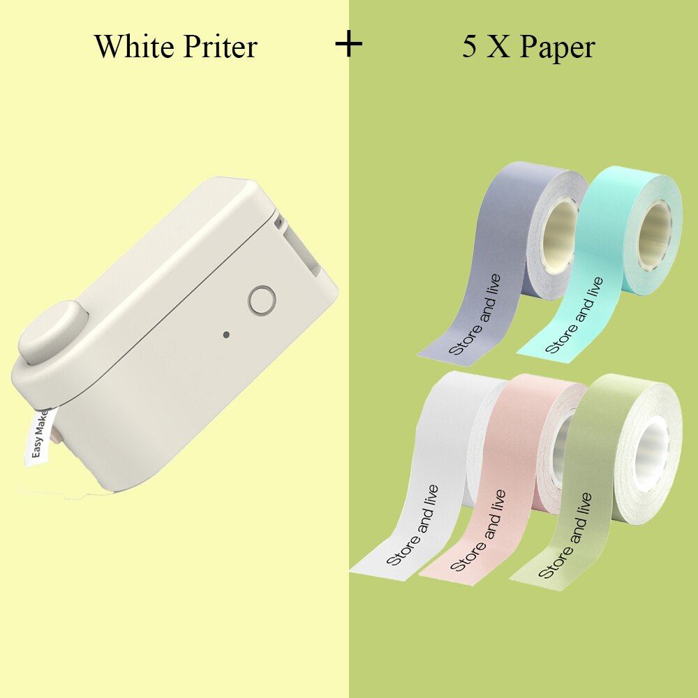MAKEID Label Maker Portable Mini Pocket Printer Thermal Label Printing Machine Wireless BT Connection Inkless Printing Sticker: W-5 Papers