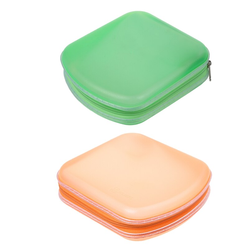 2pcs 40 Disc CD DVD VCD DJ Storage Media Holder Sleeve Case Hard Box Wallet Carry Bag - Green & Orange: Default Title